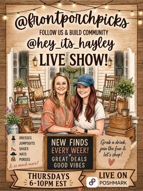 Live show flyer for @frontporchpicks & @hey_its_hayley!